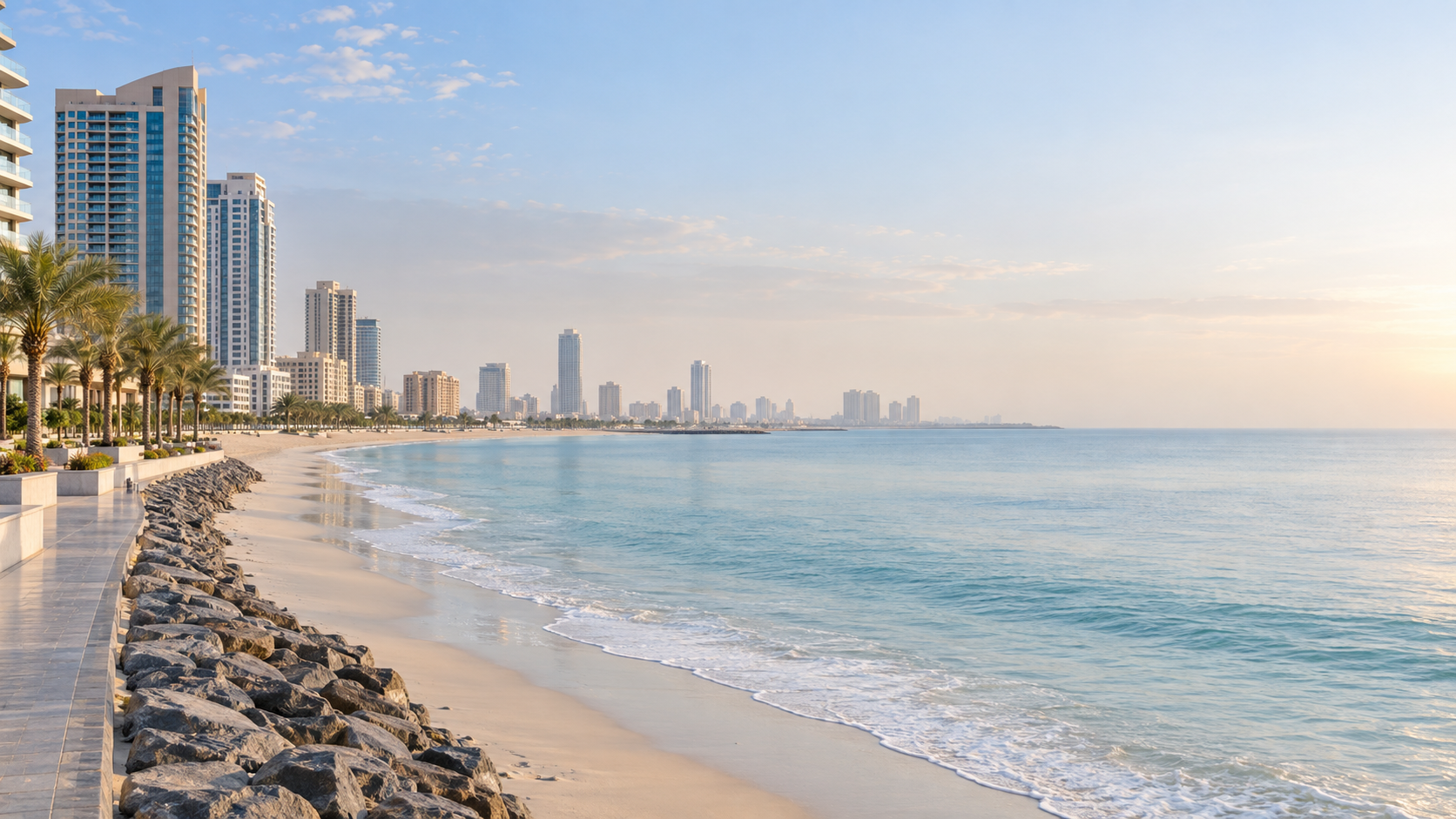واجهة عجمان البحرية وأبراجها السكنية